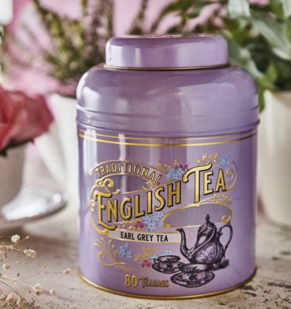 英國製造 New English Teas 粉紫 Earl Grey 特別板鐵罐 (1罐80包)